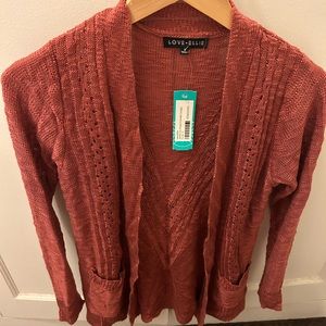 Love Ellie small coral pointelle cardigan